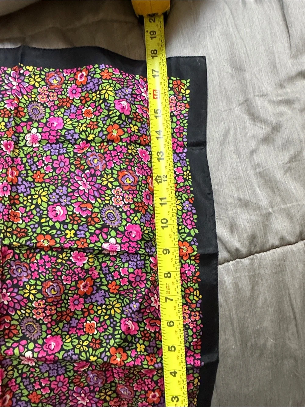 Liberty of London ~Floral Silk Scarf - Purple & Green Blooms Square